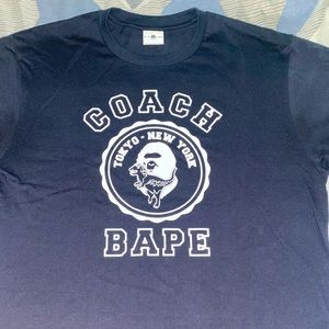 - *XL* Authentic Coach X Bape Navy T-Shirt